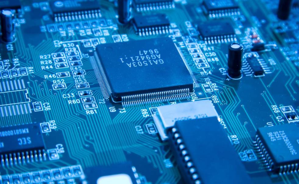 A detail of screen printed pcb.