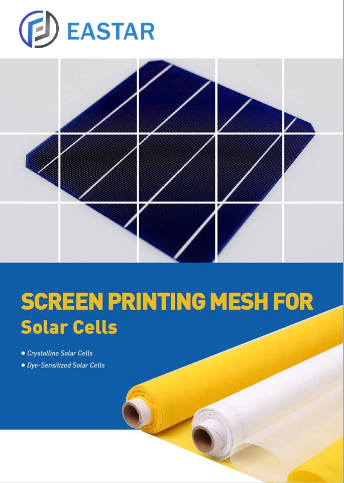 Polyester screen printing mesh for solar cell screen printing.